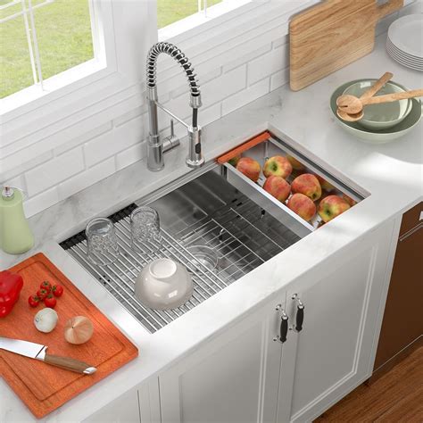 Lofeyo 30x19 Undermount Workstation Kitchen Sink 16 Gauge India | Ubuy