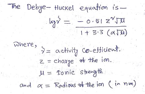 Activity coefficient calculation example ,Debye-Huckel equation,ionic ...