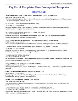 Fillable Online Tag Excel Templates Free Powerpoint Templates. tag ...