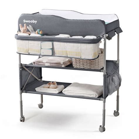 Sweeby Portable Baby Changing Table, Foldable Changing Table Dresser ...