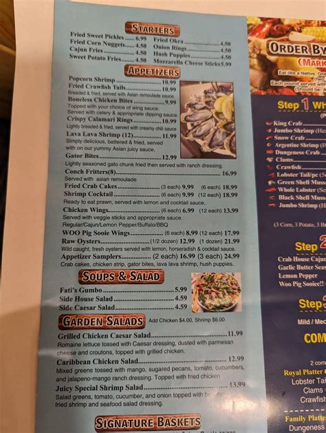 Menu at The Saucy Crab pub & bar, Tinley Park