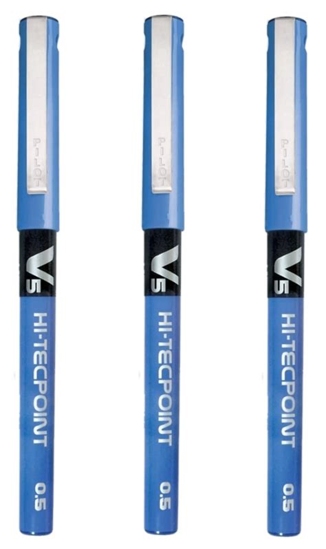 PILOT HI-TECPOINT V5 PEN, BLUE ,PACK OF 3