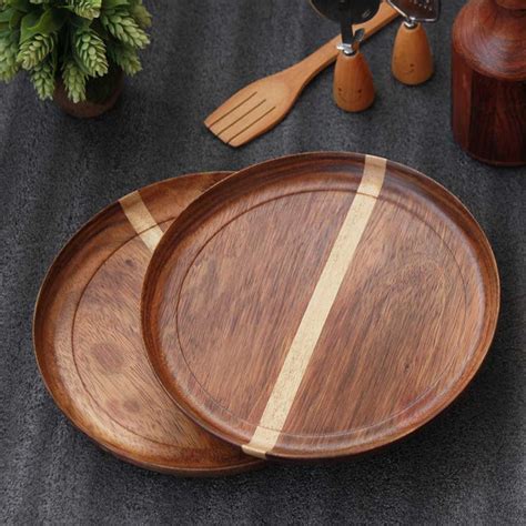 Dinner plate set | Handmade Wooden Plates - woodgeekstore