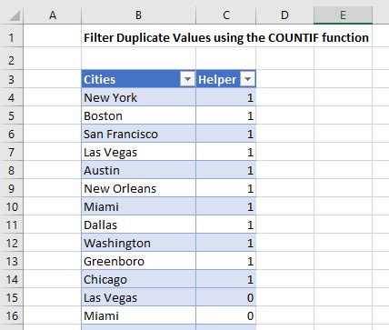 Image result for Filter for Duplicate Excel