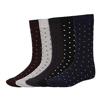 Buy SIDEWOK Men's Calf/Full/High Length Pure Cotton Polka Dot Formal ...