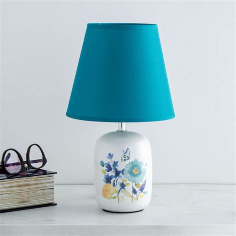 Buy Beam Riley Floral Print Ceramic Table Lamp - 19 cm L x 10 cm W x 34 ...