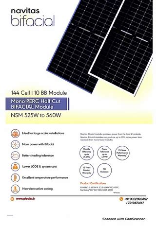 Solar Panel - Navitas 545W Mono Non DCR Perc Half Cut Solar Panel ...
