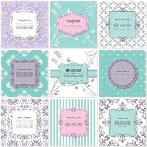 Wedding cards blue Royalty Free Vector Image - VectorStock