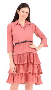 Angreji Girl Women Layered Pink Dress - Buy Angreji Girl Women Layered ...