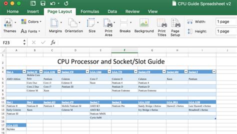 Image result for CPU Comparison Spreadsheet