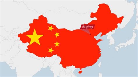 China map highlighted in China flag colors and pin of country capital Beijing. 22222820 Vector ...