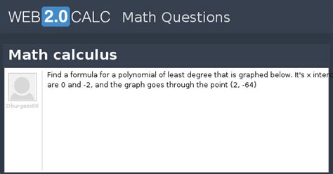 View question - Math calculus
