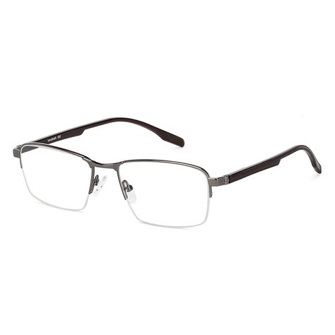 Buy Gunmetal Brown Half Rim Rectangle Lenskart Air Air Essentials LA ...
