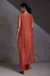Buy Orange Silk, Chanderi Embroidery Round Neck Annadi Side Tie-up ...