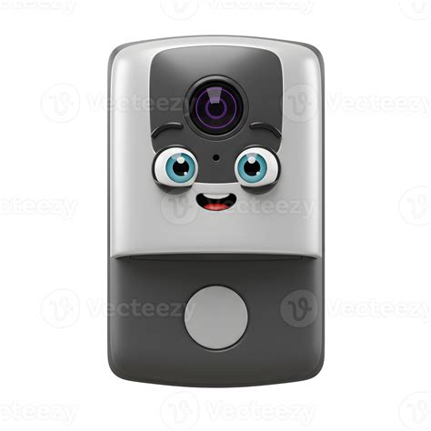 Cartoon Home Security Camera with Face Design on White Background ...