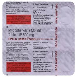 Ipca MMF-500 mg Tablet 15's | Uses, Side Effects, Price | Apollo Pharmacy