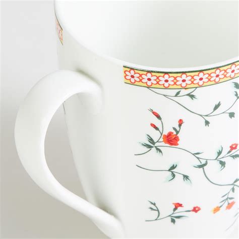Buy Lucas Floret White Printed Bone China Mug - 340ml from Home Centre ...