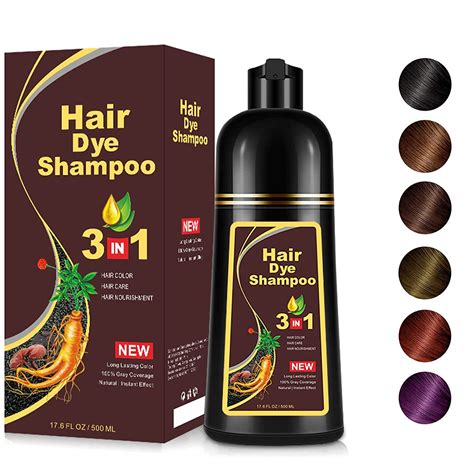 Amazon.com : Natural Chestnut Brown Hair Color Shampoo for Dark Hair ...