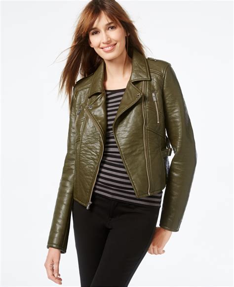 Womens Leather Jacket Green at William Bremner blog