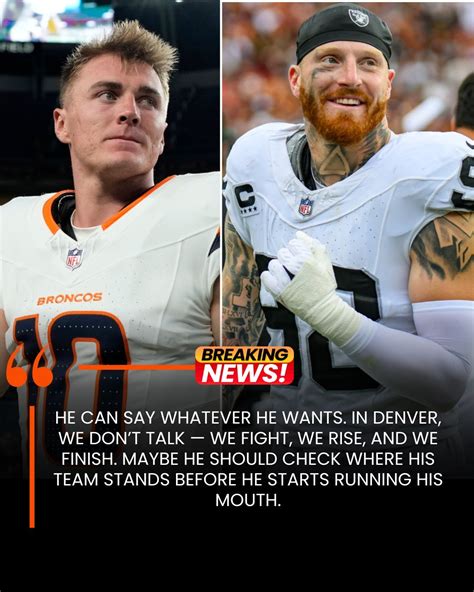 BREAKING: After being challenged by Maxx Crosby on X, quarterback Bo Nix delivered a powerful ...