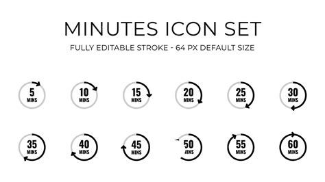 Premium Vector | Minutes count simple vector icon set