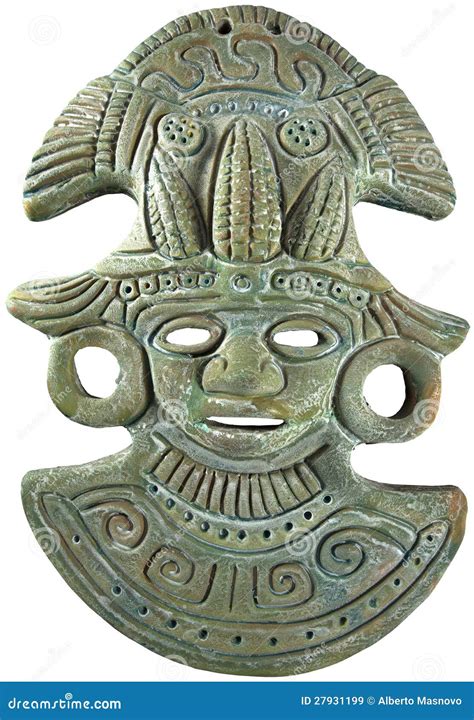 Aztec Mayan Maize God Mask - Mexico Stock Image - Image of maya ...