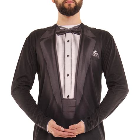 Black Tuxedo Men's Long Sleeve Tee Shirt - Walmart.com