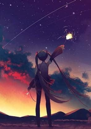 Anime Girls Hatsune Miku Anime Vocaloid Sparkler Sunset Matte Finish ...