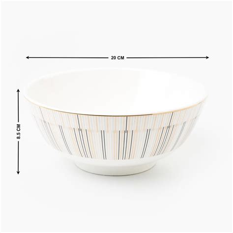 Buy Festivora Porcelain Striped Serving Bowl - 1400ml from Home Centre ...
