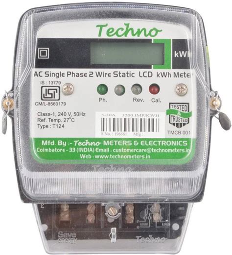 TECHNO single phase static energy meter with LCD 5 to 30 amps TMCB001 ...