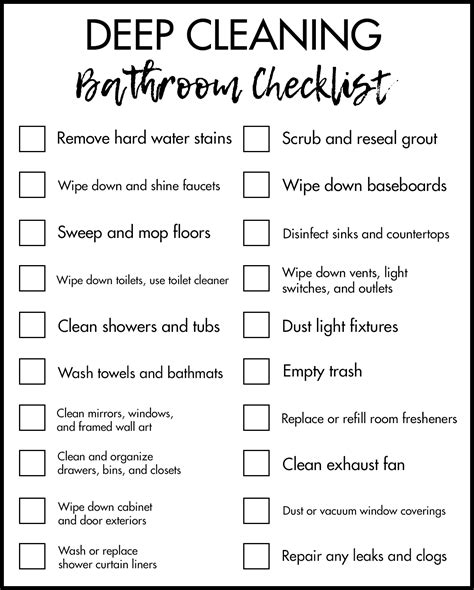 20 Deep Cleaning Bathroom Tasks [with FREE Printable Checklist!] • Rose ...