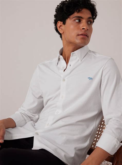 Buy Spectre Knit Shirt | Semi casual White Solids Shirts for Men Online ...