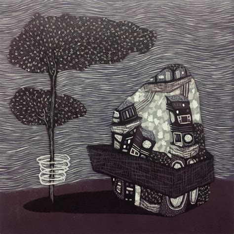 "Dream City 3": Grey Printmaking (12x12) by Payal Rokade | ArtZolo.com