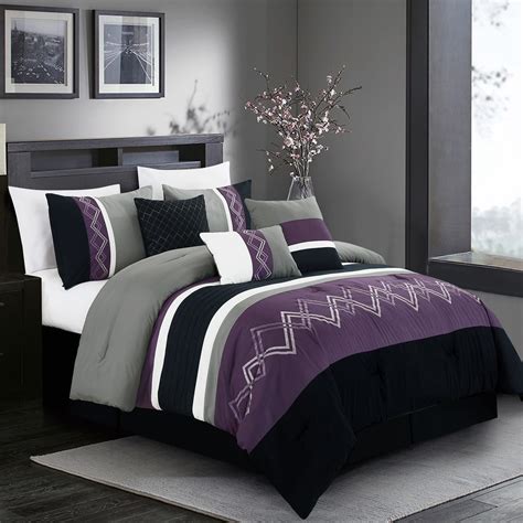 Grey And Purple Comforter Sets