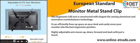 OET ® European Standard Heavy Duty Adjustable LED Monitor Metal Stand ...