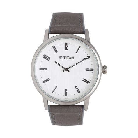 Titan Athleisure Silver Dial Analog Leather Strap Watch for Men ...