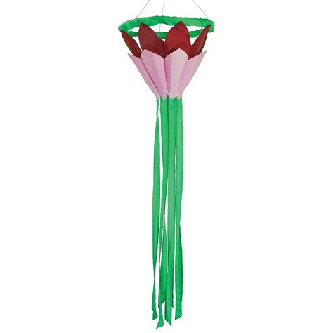 In the Breeze Burgundy 38" Lotus Flower Windsock, Outdoor Floral ...