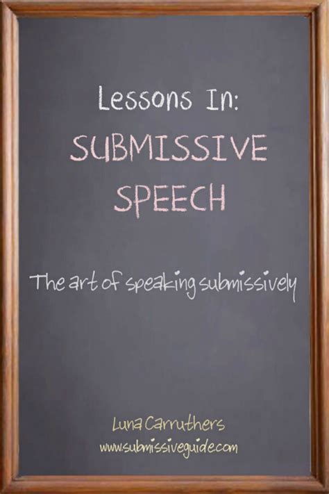 Lessons In Submissive Speech - The Art of Speaking Submissively – Shop ...