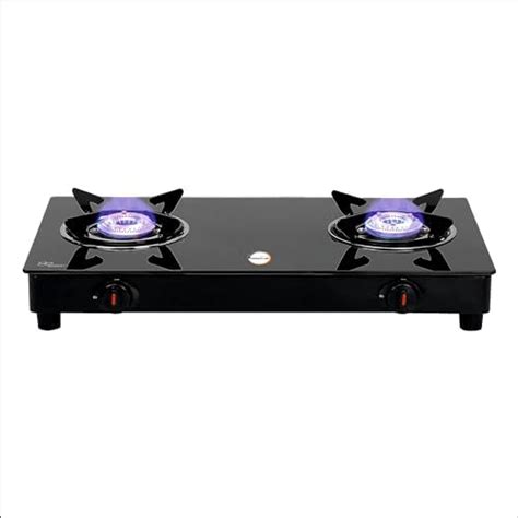 Longway Furn Glass Top, 2 Burner Manual Ignition Glass Gas Stove (Black ...