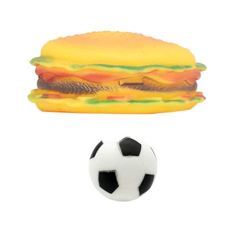 Buy Emily Pets Squeaky Vinyl Chew Latex Burger Dog Toy, Small, Multi ...