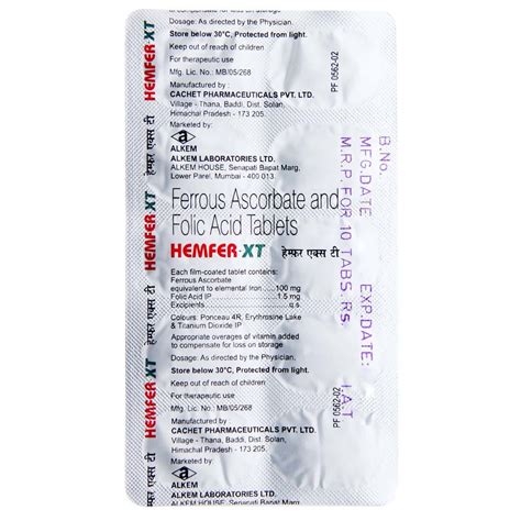 Hemfer-XT Tablet | Uses, Side Effects, Price | Apollo Pharmacy