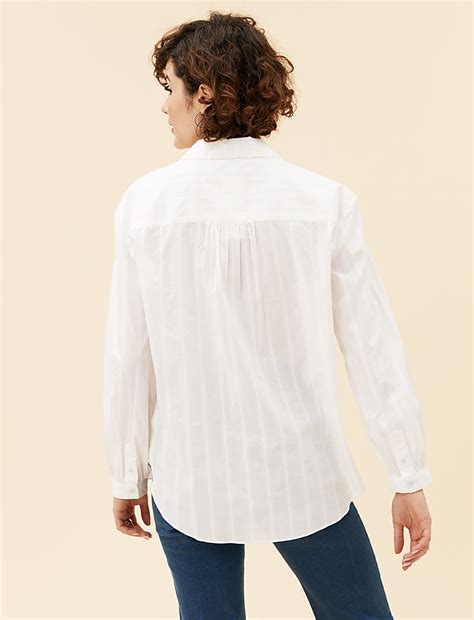 Buy Pure Cotton Striped Oversized Shirt at Marks & Spencer