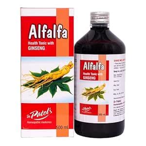 Dr Patel's Homeopathic Alfalfa Syrup - Health Tonic with Ginseng ...