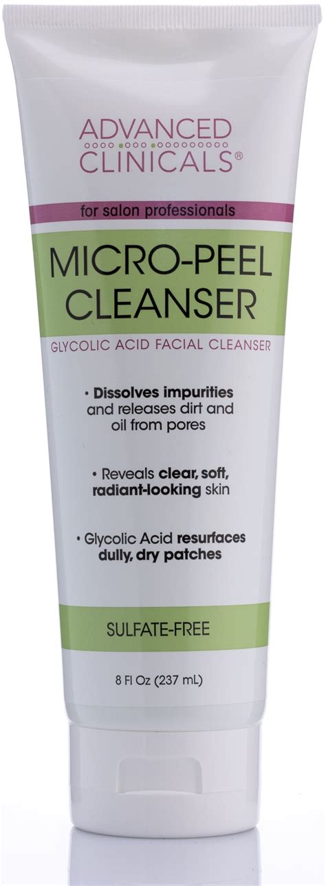 Buy Advanced Clinicals Micro Peel Cleanser. Glycolic Acid Facial ...