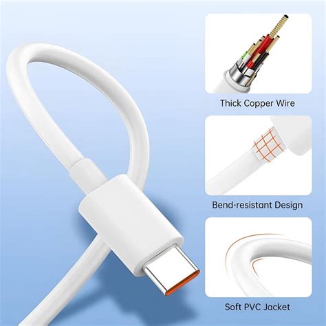 Poco M6 Pro 5G 22.5W Fast Charging Charger With Type C Cable (White ...