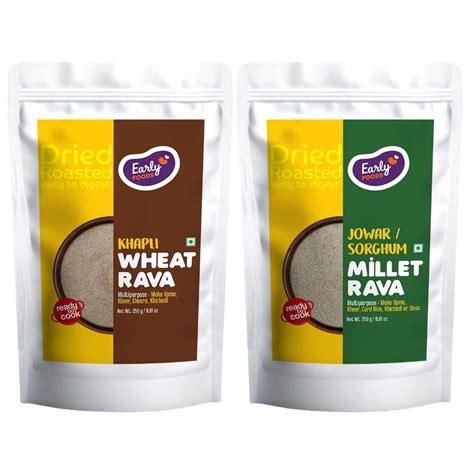 Early Foods : Assorted Pack of 2 - Jowar Rava & Emmer Wheat Rava ...