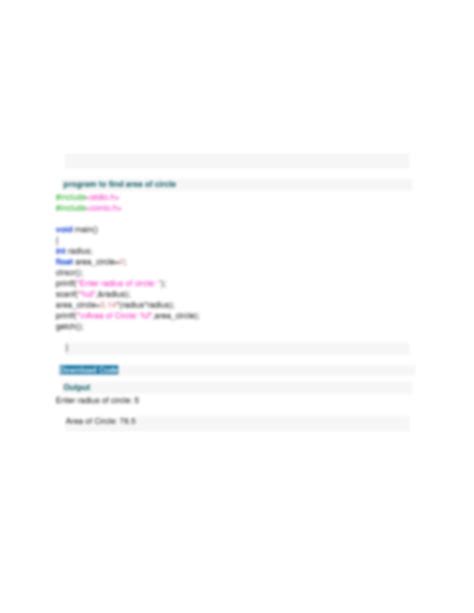 How to Do Program On Area of Circle Using Pointers in C 的图像结果