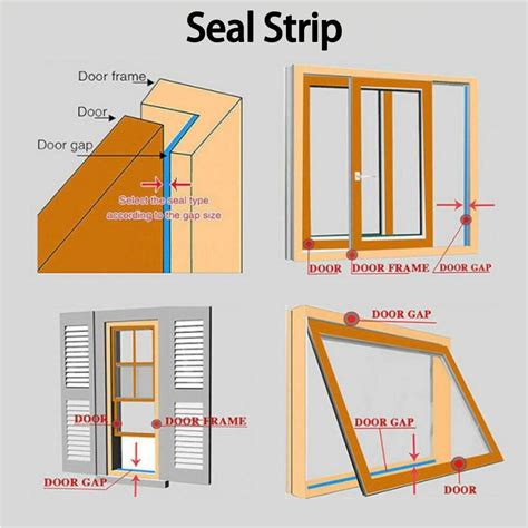 Buy Willstar 5M Weather Stripping Door Seal Strip Foam Insulating Strip ...