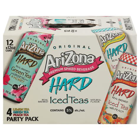 AriZona Spiked Beverage, Premium, Iced Teas, Original, Party Pack (12 ...