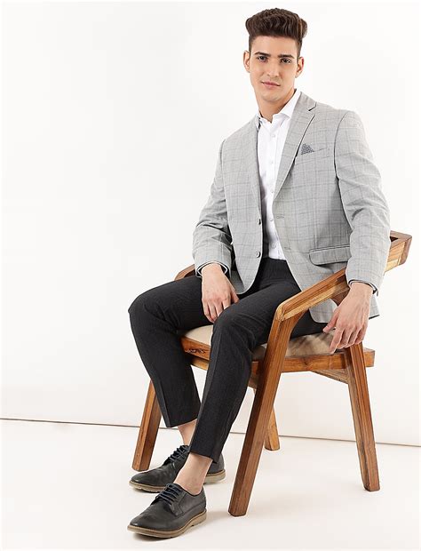 Buy Checked Lapel Collar Blazer at Marks & Spencer